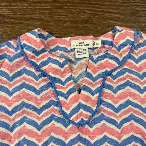 Vineyard Vines Girls Cover-Up, Pink/Blue XS Lightweight Beach Summer Swim, Dress - Picture 6 of 11